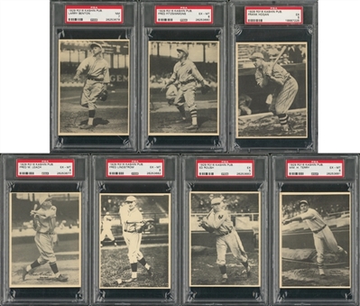 1929 R316 Kashin Publications PSA-Graded Collection (7 Different) – Including Three Hall of Famers 